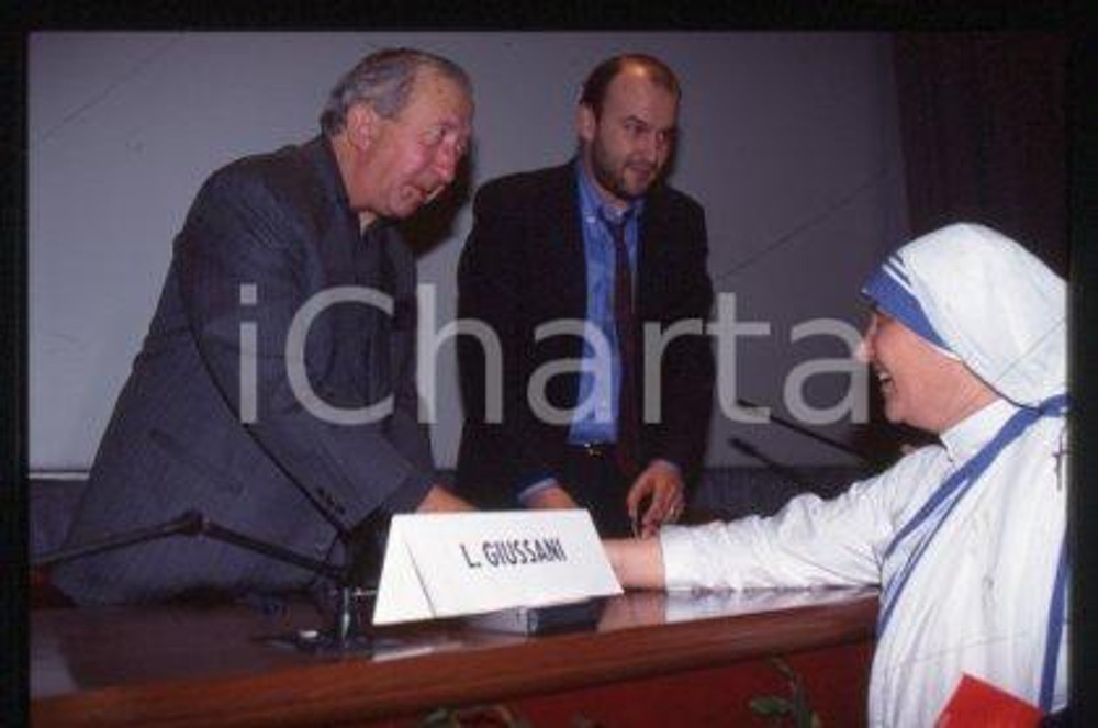 Don Luigi GIUSSANI - MILAN Italian priest 1998 ca * 35 mm vintage slide 30