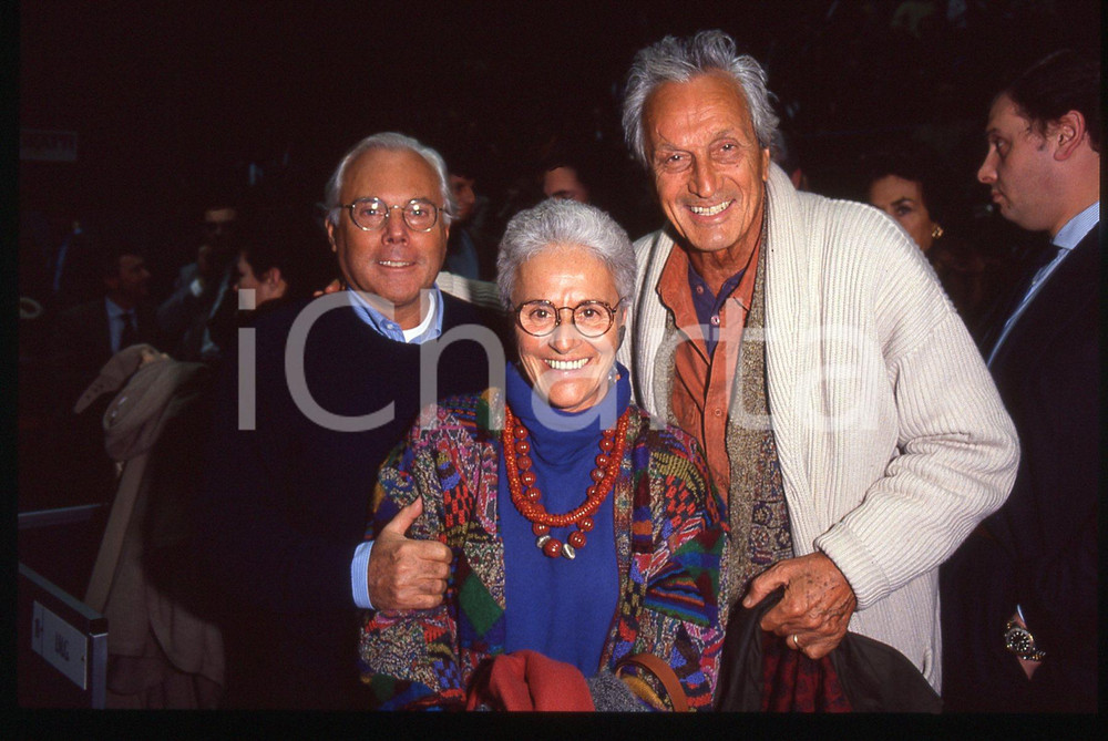 Giorgio ARMANI Ottavio e Rosita MISSONI - MODA 1995 ca * 35 mm vintage slide 1