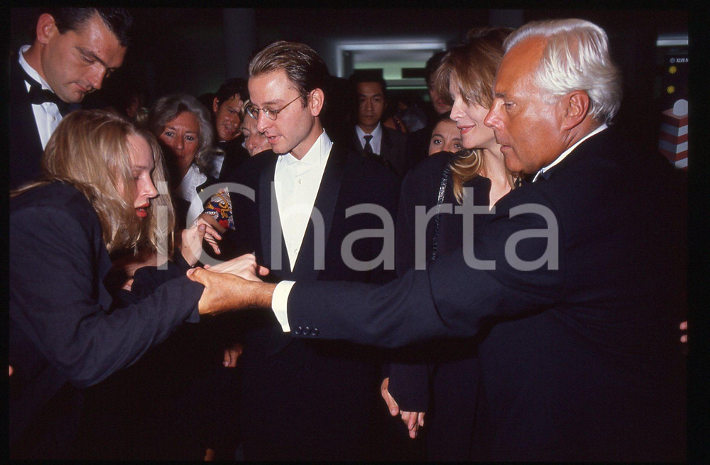 Giorgio ARMANI Fisher STEVENS Uma THURMAN  VENEZIA 1990 * 35mm vintage slide