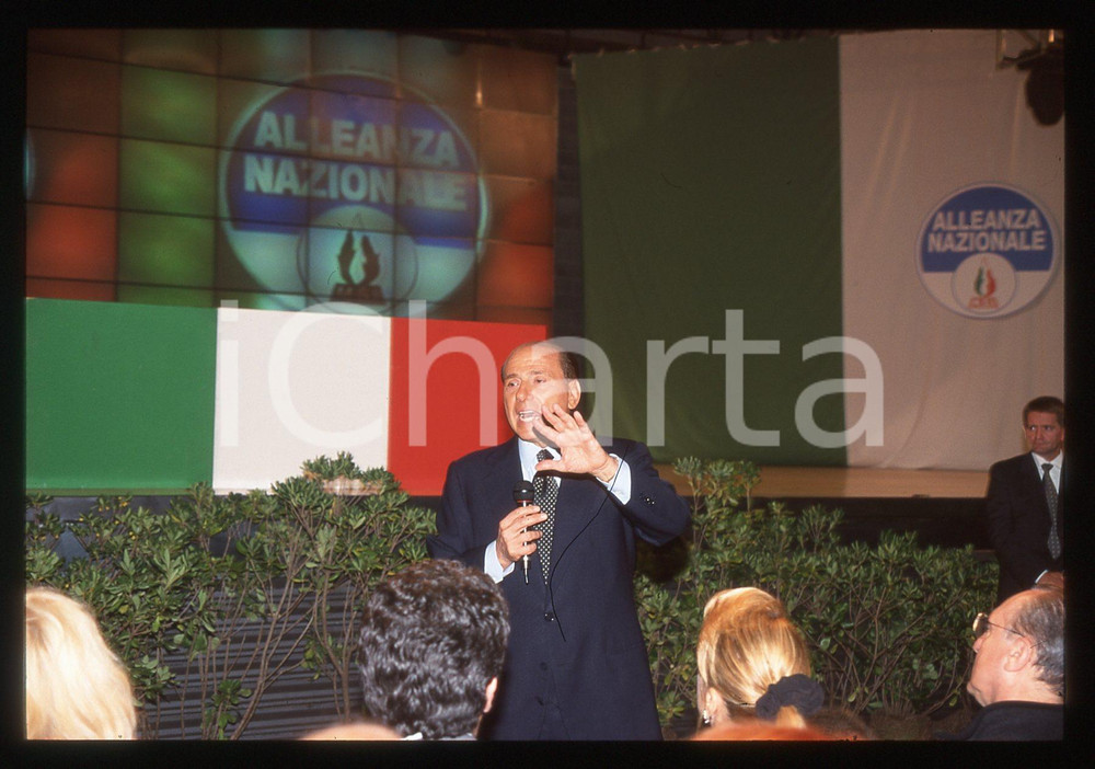 Silvio BERLUSCONI - Congresso ALLEANZA NAZIONALE 2000 * 35 mm vintage slide