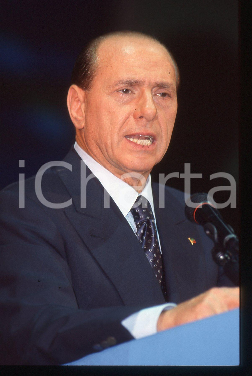 Silvio BERLUSCONI POLITICA Congresso AN 1995 ca *35mm vintage slide 11