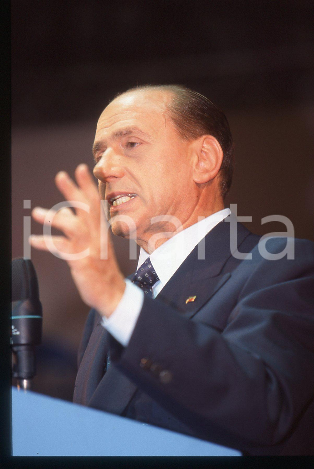 Silvio BERLUSCONI POLITICA Congresso AN 1995 ca *35mm vintage slide 12