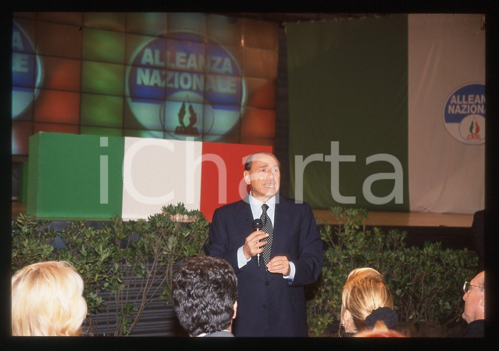 Silvio BERLUSCONI - Congresso ALLEANZA NAZIONALE 2000 * 35mm vintage slide 3