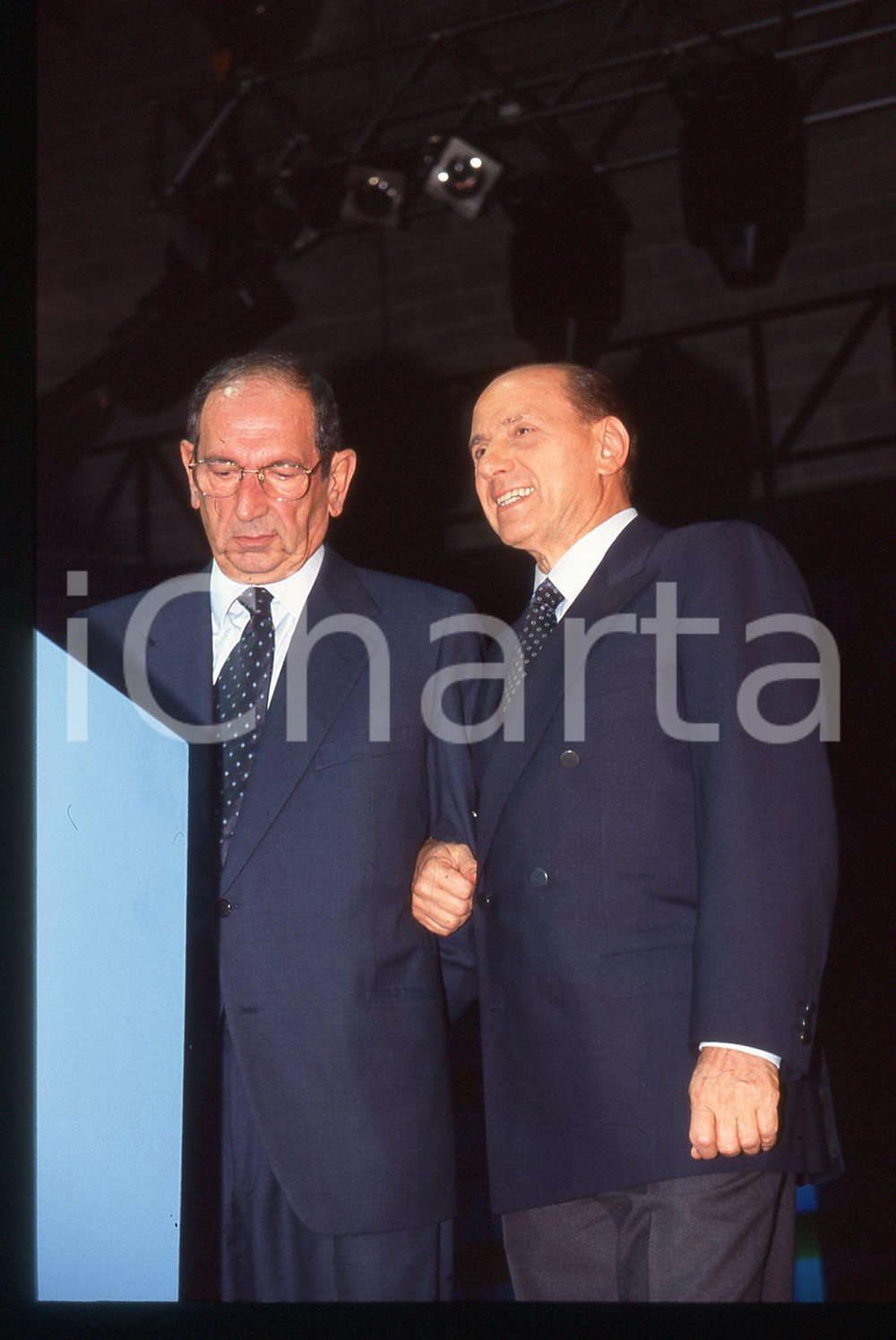 Silvio BERLUSCONI e Giulio MACERATINI - POLITICA 1995 ca * 35mm vintage slide