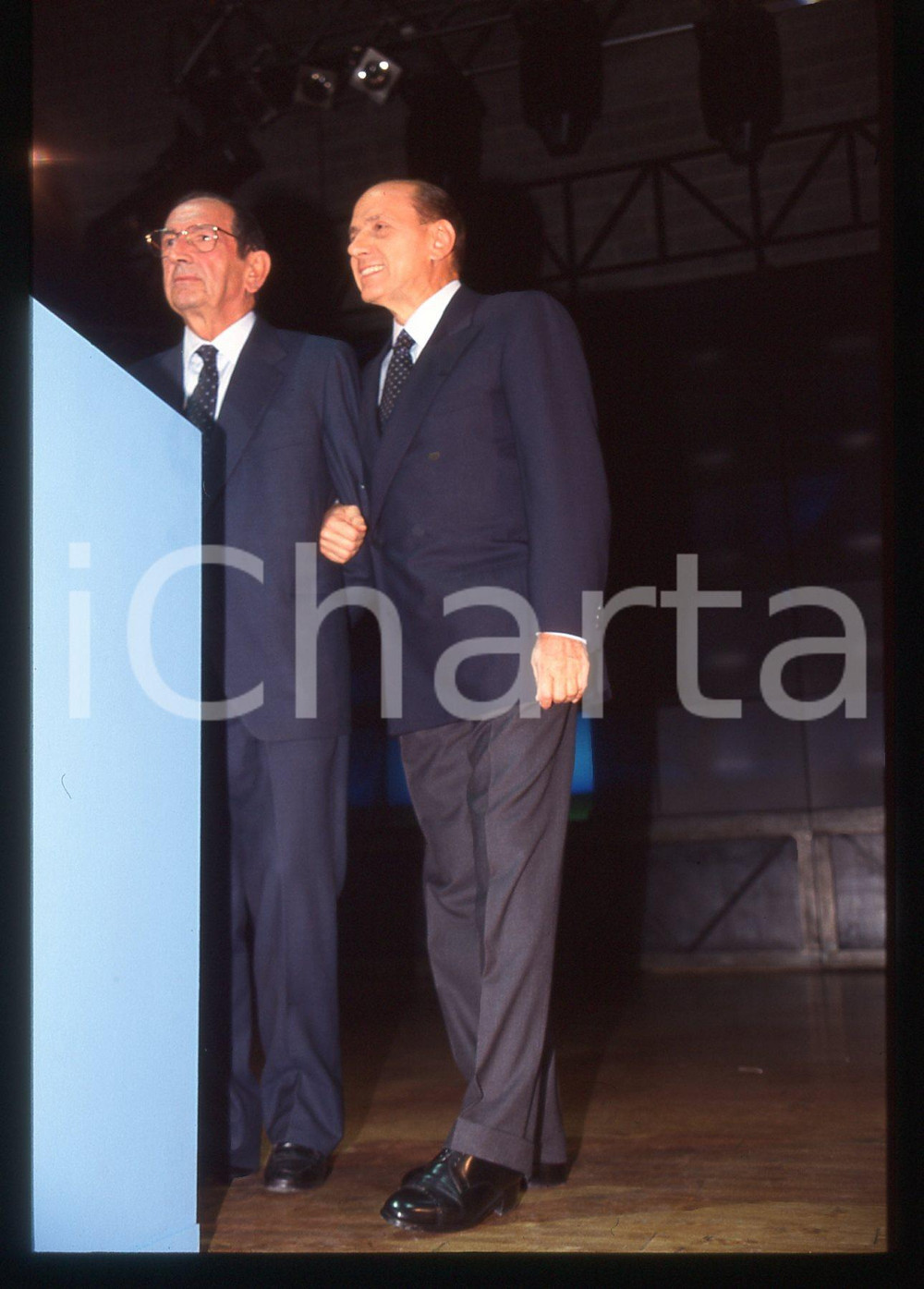 Silvio BERLUSCONI e Giulio MACERATINI - POLITICA 1995 ca * 35 mm vintage slide 2