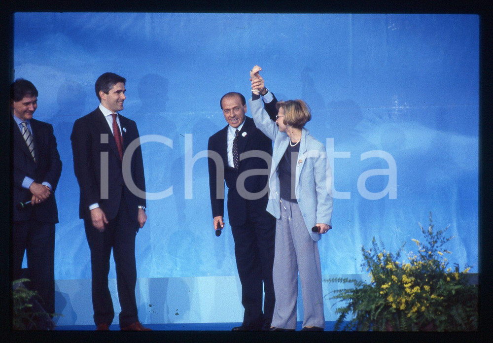Silvio BERLUSCONI Pier Ferdinando CASINI Emma BONINO 1995 ca *35mm vintage slide