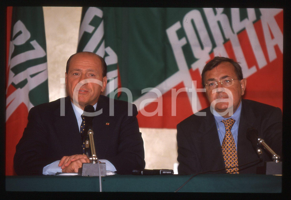 Silvio BERLUSCONI e Paolo BONAIUTI FORZA ITALIA 1995 ca * 35 mm vintage slide