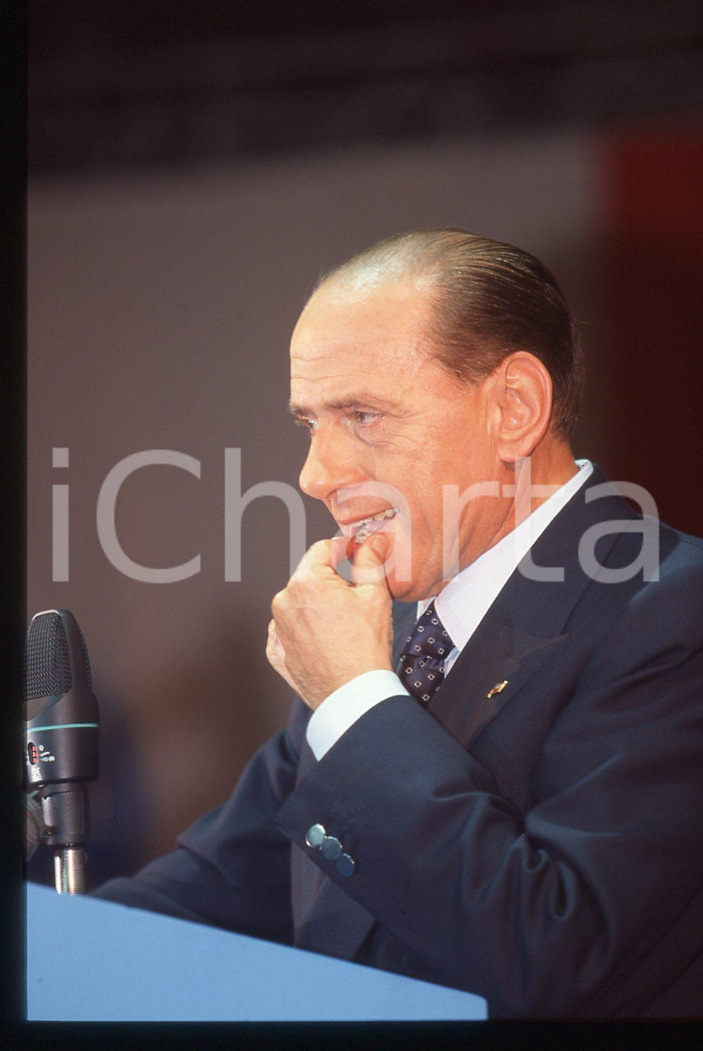 Silvio BERLUSCONI POLITICA Congresso AN 1995 ca *35mm vintage slide 56