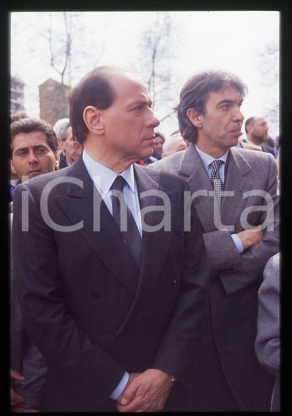Silvio BERLUSCONI e Massimo MORATTI - CALCIO 1995 ca * 35 mm vintage slide