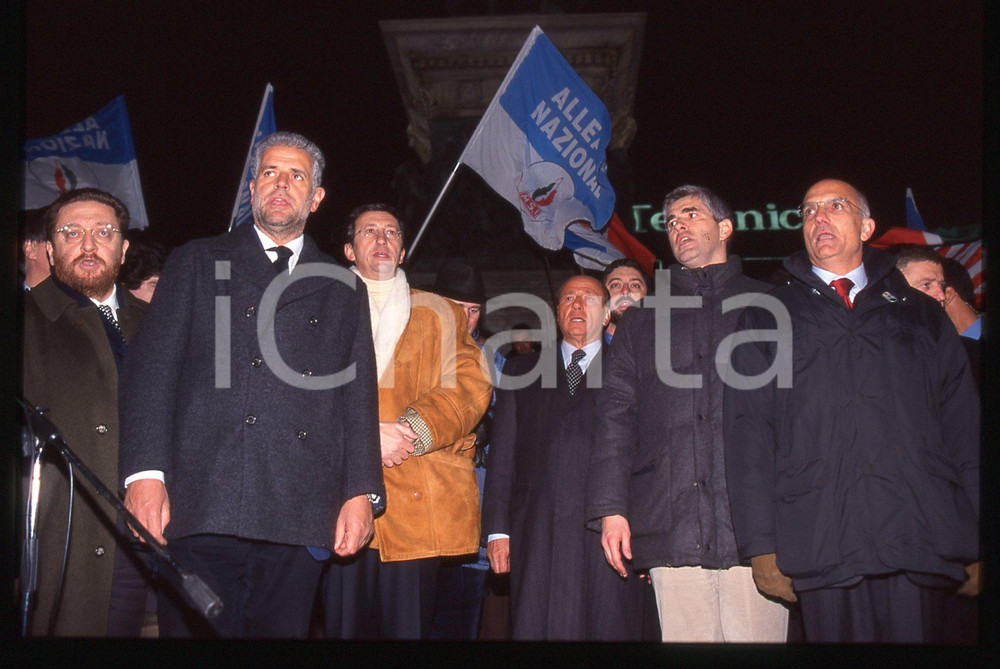 Silvio BERLUSCONI Gianfranco FINI - POLITICA MILANO 1997 *35 mm vintage slide