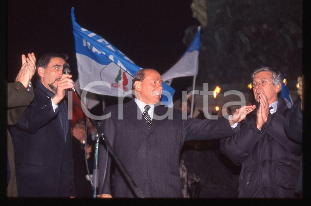 Silvio BERLUSCONI Ignazio LA RUSSA e Paolo ROMANI 1997 * 35 mm vintage slide