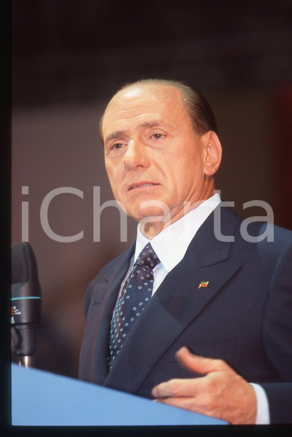 Silvio BERLUSCONI POLITICA Congresso AN 1995 ca *35mm vintage slide 95