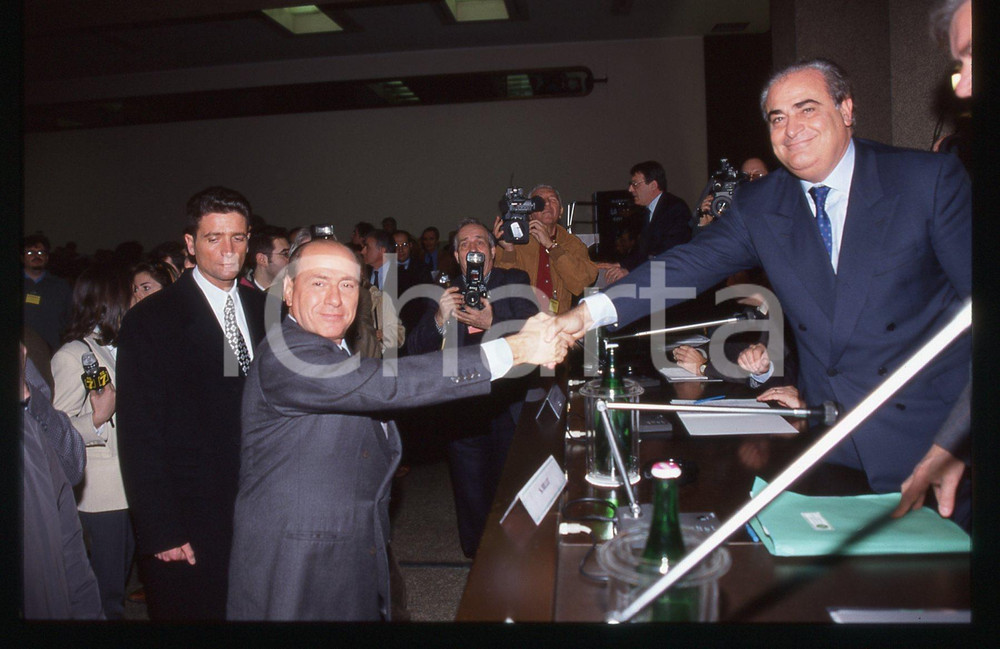 Silvio BERLUSCONI e Sergio BILLÈ -  CONFCOMMERCIO 1995 ca * 35 mm vintage slide