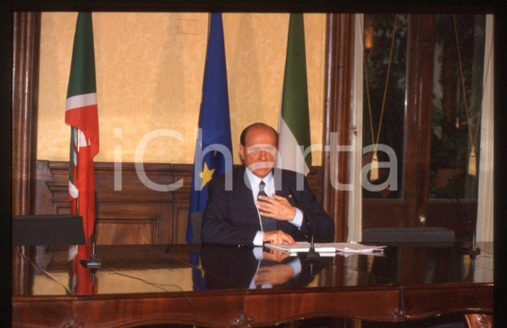Silvio BERLUSCONI POLITICA convegno FORZA ITALIA 1995ca *35 mm vintage slide 110