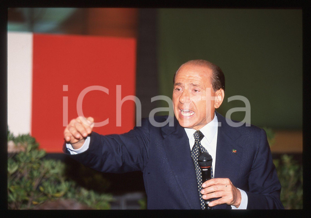 Silvio BERLUSCONI - Convegno ALLEANZA NAZIONALE 1995 ca * 35 mm vintage slide 15