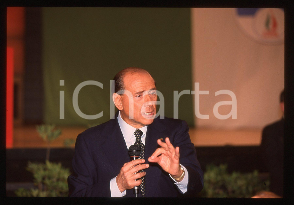 Silvio BERLUSCONI - Convegno ALLEANZA NAZIONALE 1995 ca * 35 mm vintage slide 20