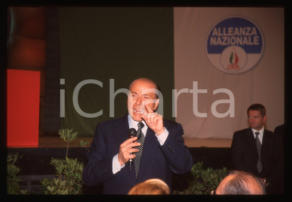 Silvio BERLUSCONI - Convegno ALLEANZA NAZIONALE 1995 ca * 35 mm vintage slide 22