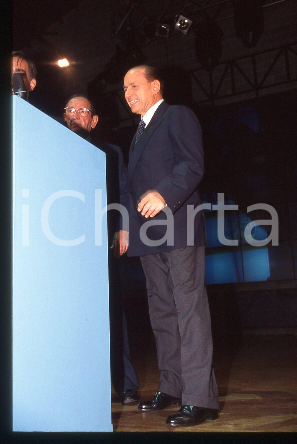 Silvio BERLUSCONI e Giulio MACERATINI - POLITICA 1995 ca *35 mm vintage slide 4
