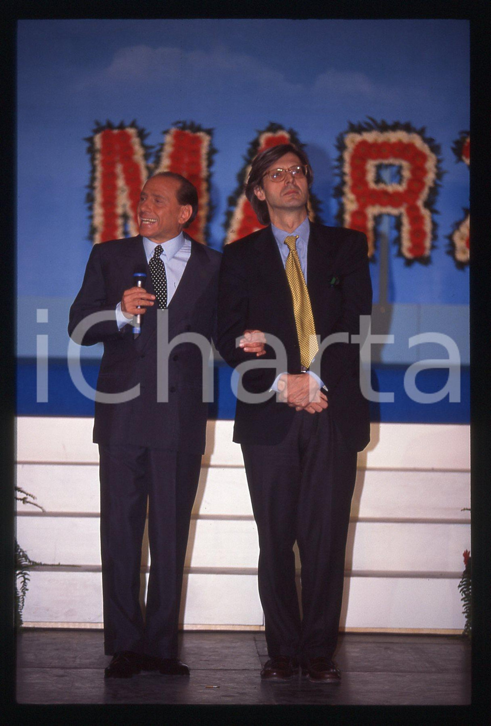 Silvio BERLUSCONI e Vittorio SGARBI FORZA ITALIA 1996 * 35 mm vintage slide 5