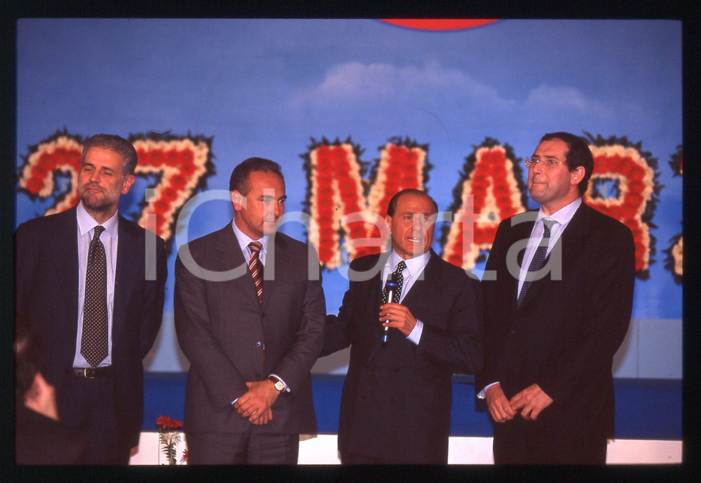 Silvio BERLUSCONI Roberto FORMIGONI Giancarlo GALAN 1996 *35 mm vintage slide
