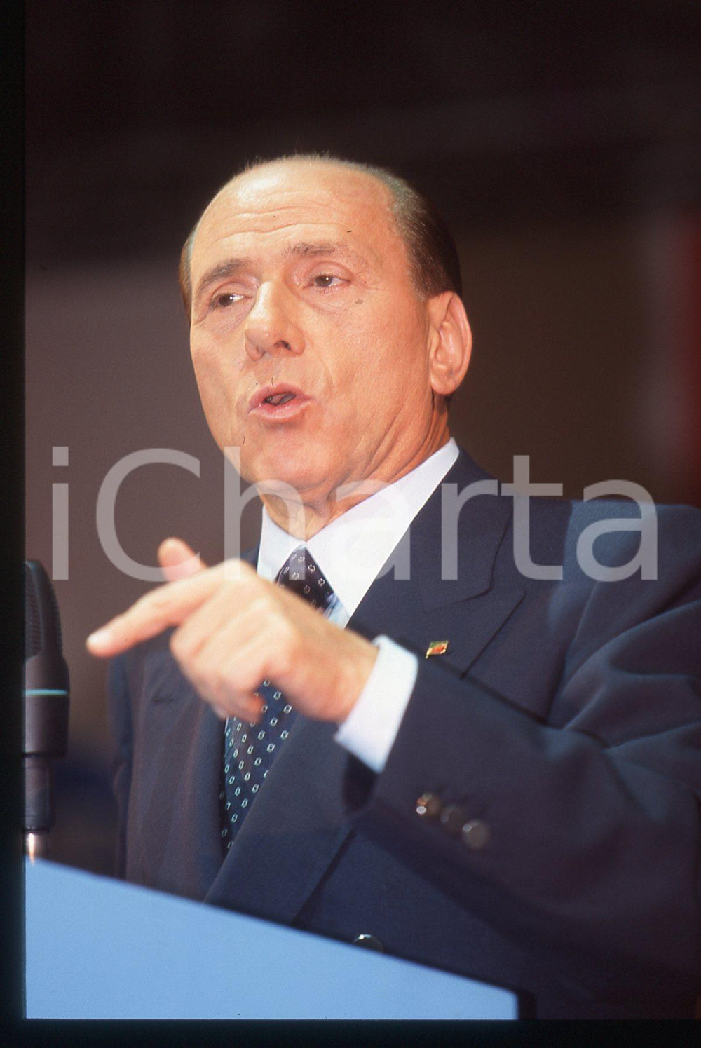 Silvio BERLUSCONI POLITICA Congresso AN 1995 ca *35mm vintage slide 146