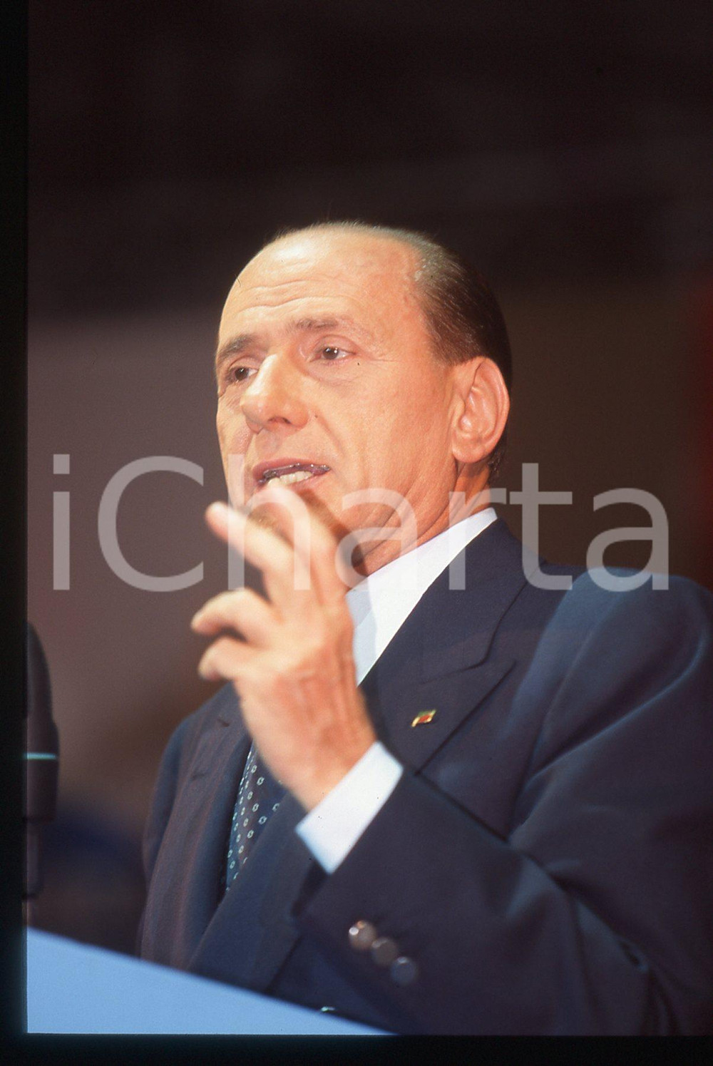 Silvio BERLUSCONI POLITICA Congresso AN 1995 ca *35mm vintage slide 148