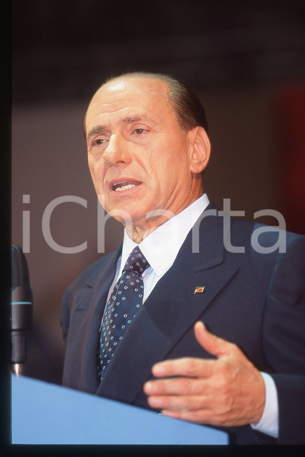 Silvio BERLUSCONI POLITICA Congresso AN 1995 ca *35mm vintage slide 149