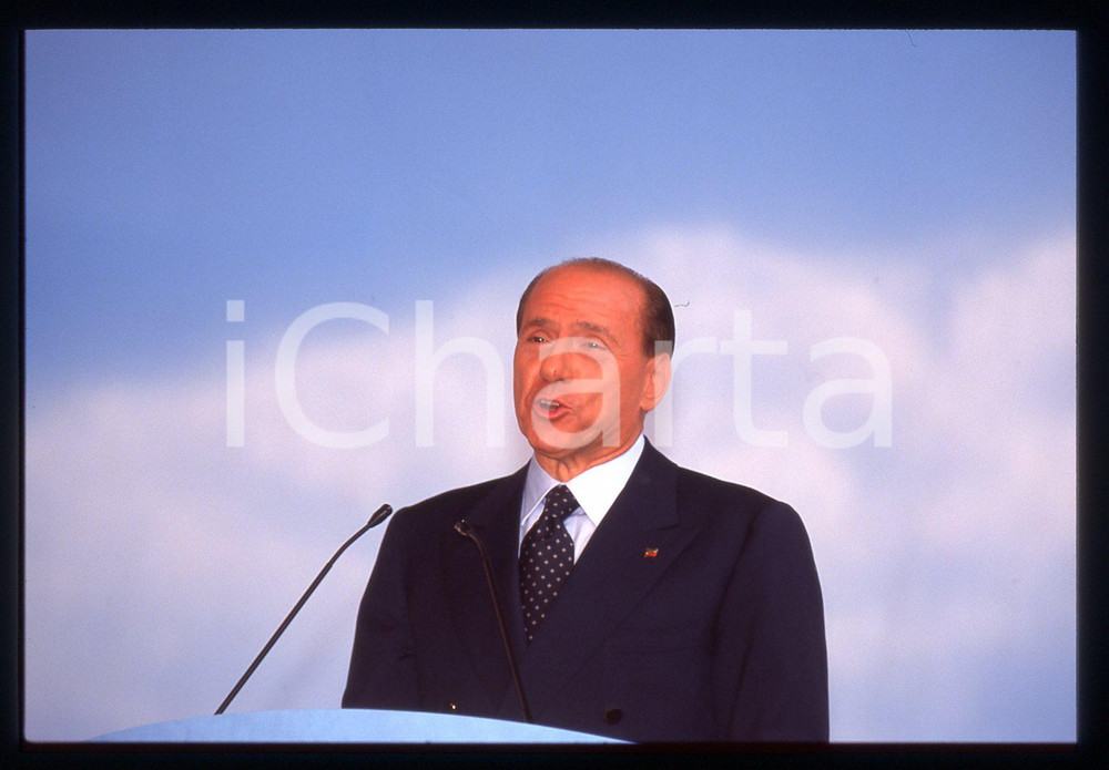 Silvio BERLUSCONI FORZA ITALIA SECURITY DAY Milano 1999 * 35 mm vintage slide 3