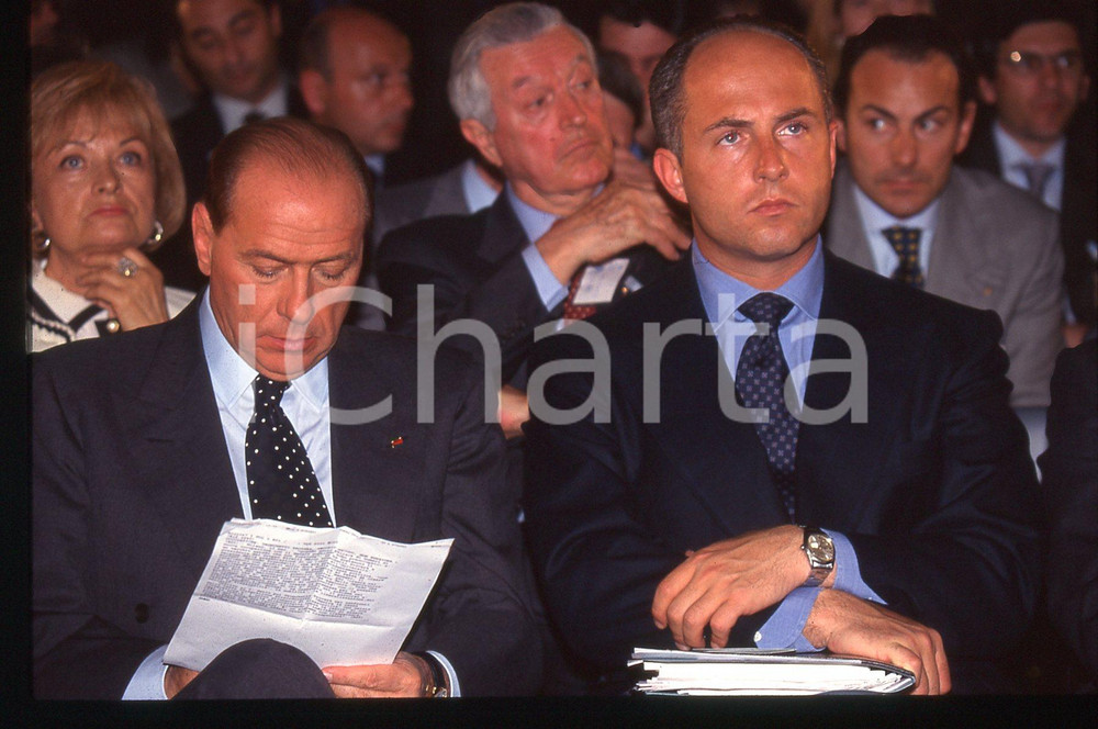 Silvio BERLUSCONI e Niccolò QUERCI - POLITICA 1995 ca * 35 mm vintage slide