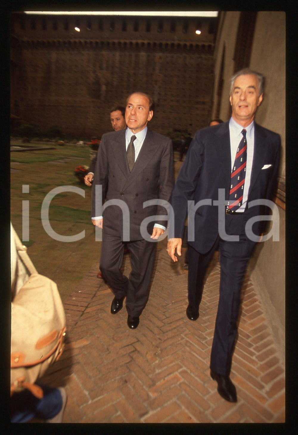 Silvio BERLUSCONI e GIAMMARIA VISCONTI DI MODRONE 1995 ca *35 mm vintage slide