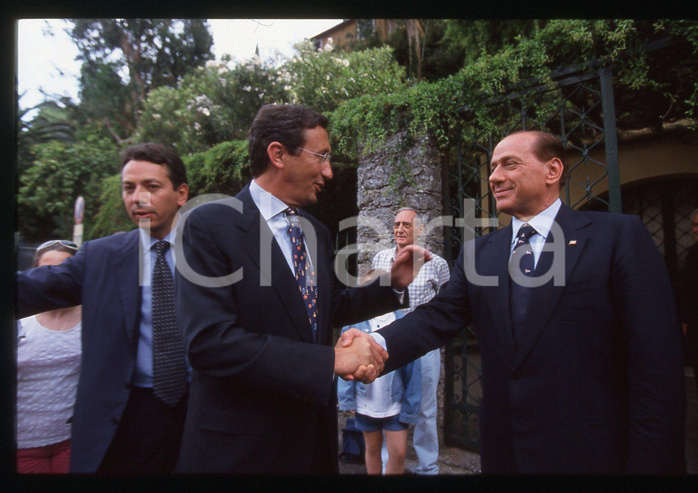 Silvio BERLUSCONI e Gianfranco FINI - POLITICA 1995 ca * 35 mm vintage slide 2