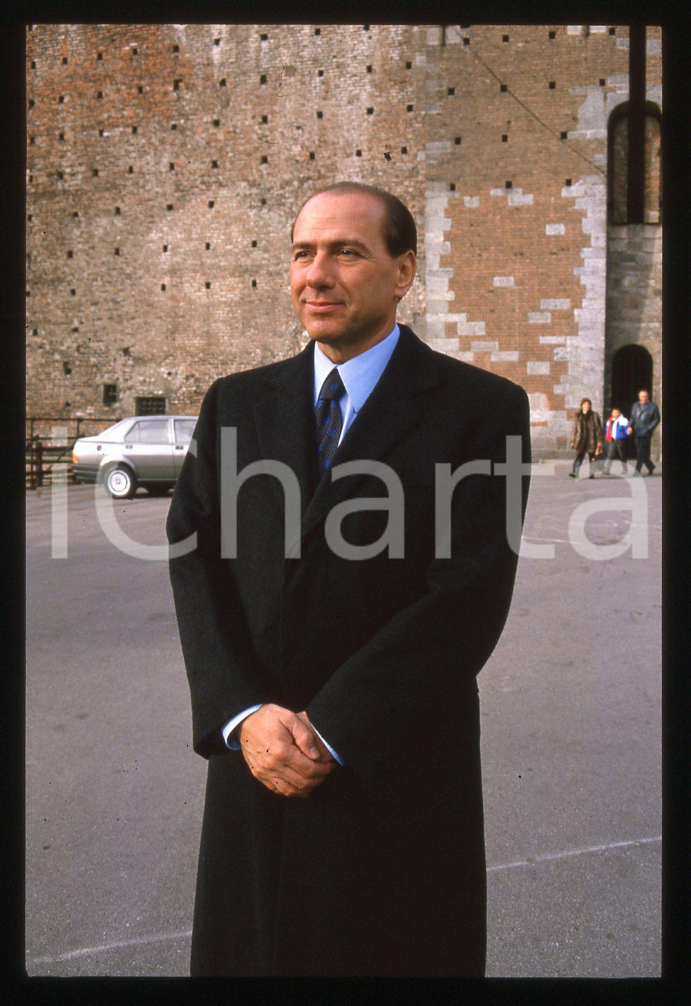 Silvio BERLUSCONI al CASTELLO SFORZESCO - MILANO 1995 ca * 35 mm vintage slide