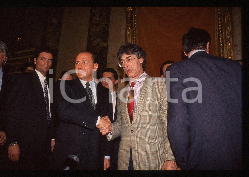 Silvio BERLUSCONI e Umberto BOSSI POLITICA LEGA NORD 1994 *35 mm vintage slide 5
