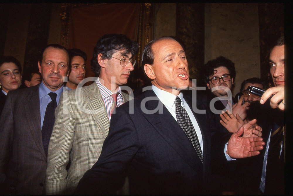 Silvio BERLUSCONI e Umberto BOSSI POLITICA LEGA NORD 1994 *35 mm vintage slide 9