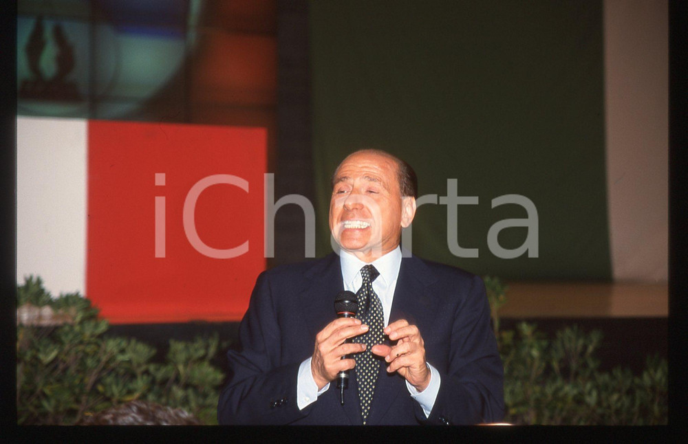 Silvio BERLUSCONI - Congresso ALLEANZA NAZIONALE 1995 *35 mm vintage slide 184