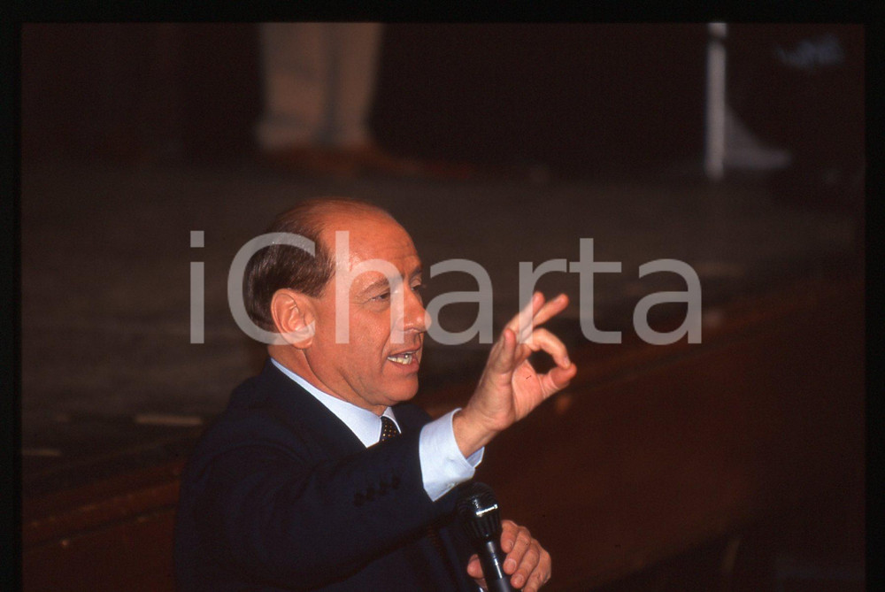Silvio BERLUSCONI FORZA ITALIA Teatro MONZA (?) 1995 ca *35 mm vintage slide 185