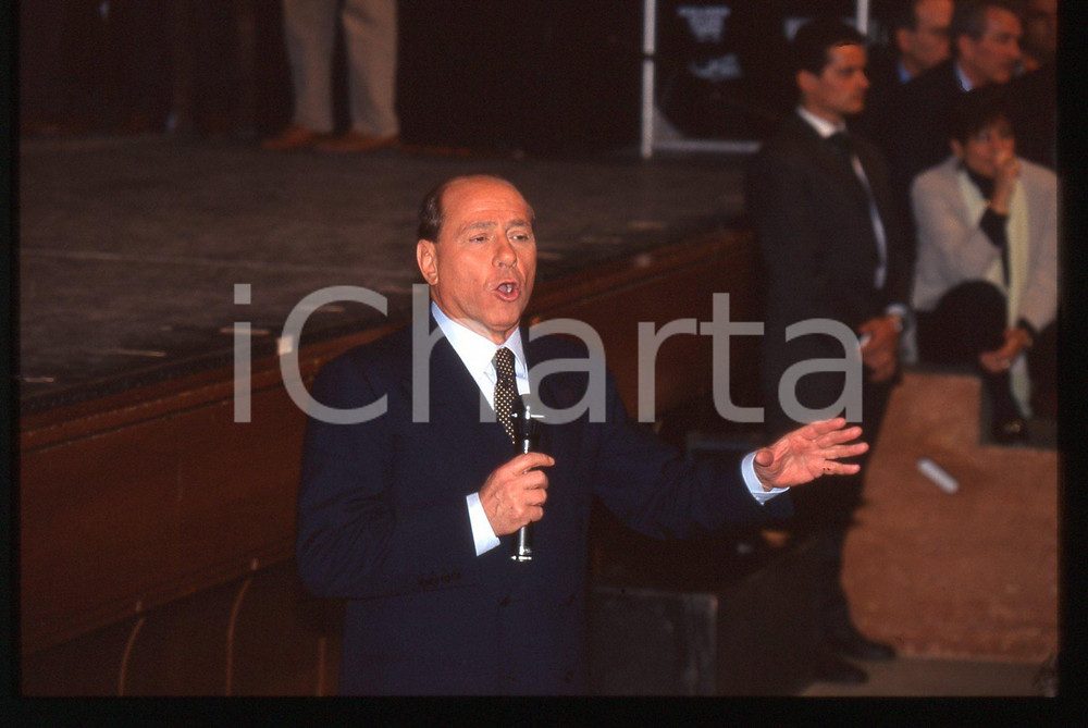 Silvio BERLUSCONI FORZA ITALIA Teatro MONZA (?) 1995 ca *35 mm vintage slide 192