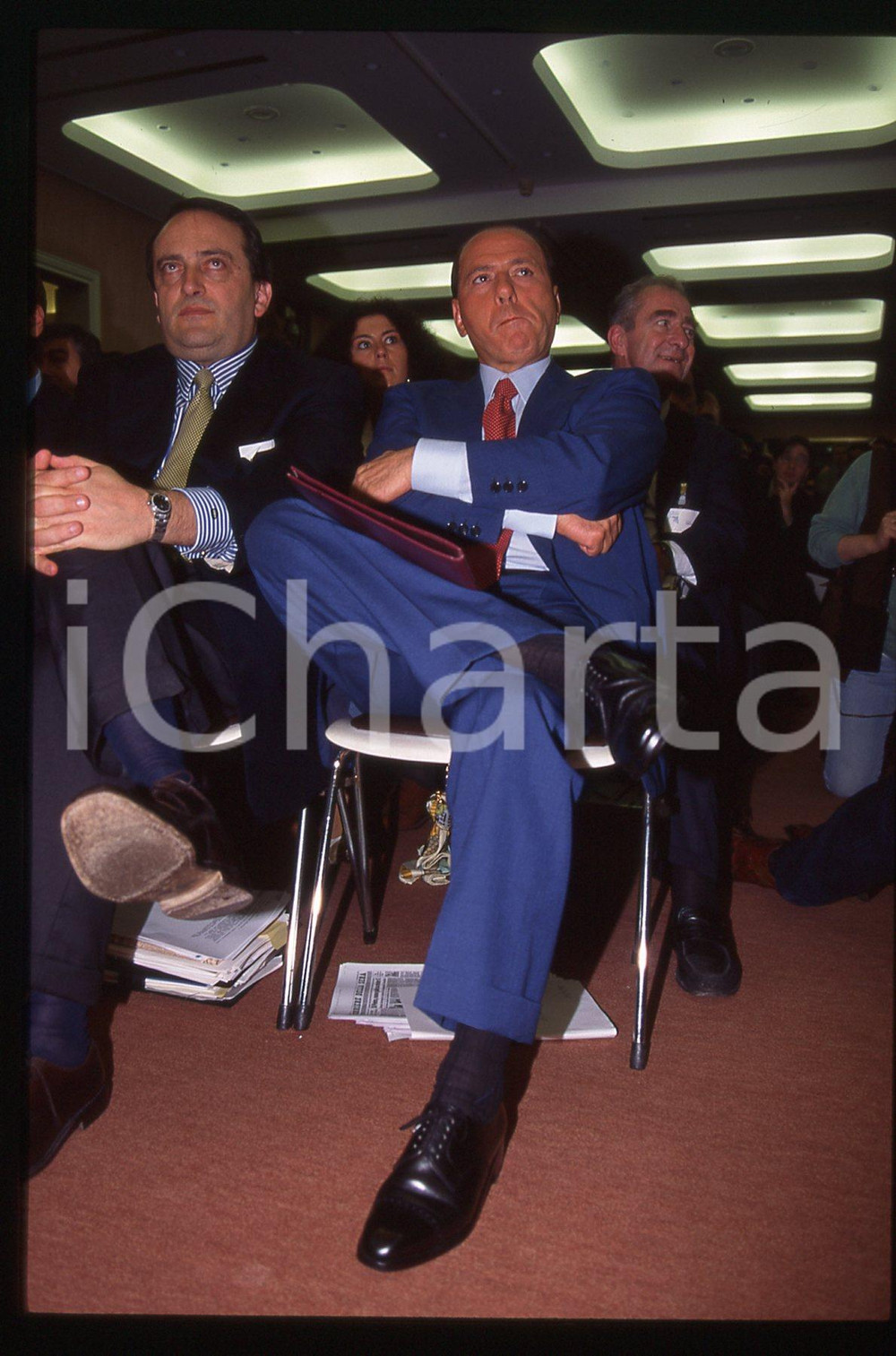 Silvio BERLUSCONI e Luigi ABETE CONFINDUSTRIA 1995 * 35 mm vintage slide