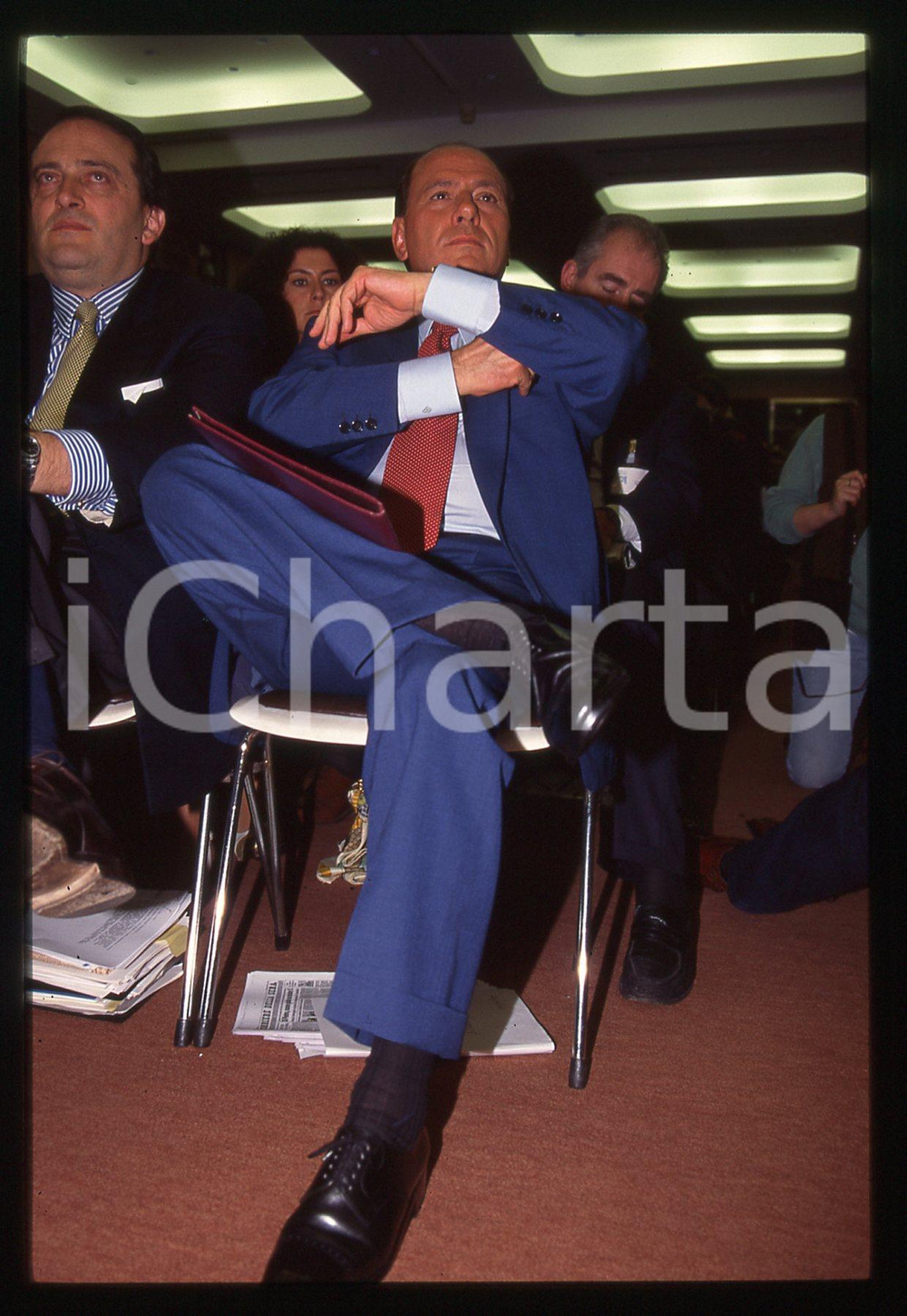 Silvio BERLUSCONI e Luigi ABETE CONFINDUSTRIA 1995 * 35 mm vintage slide 2