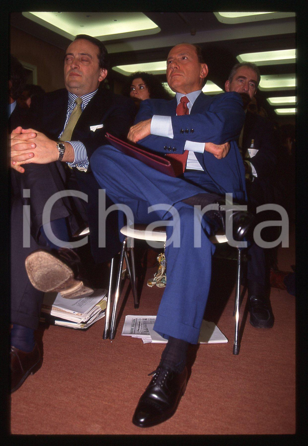 Silvio BERLUSCONI e Luigi ABETE CONFINDUSTRIA 1995  * 35 mm vintage slide 3
