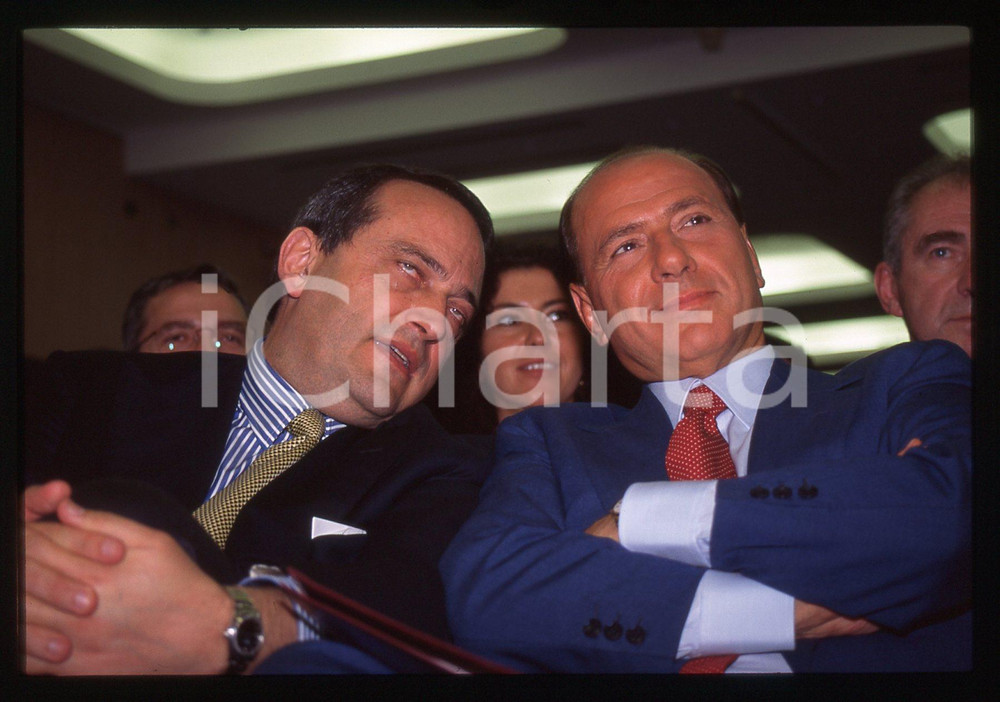 Silvio BERLUSCONI e Luigi ABETE CONFINDUSTRIA 1995 * 35 mm vintage slide 4