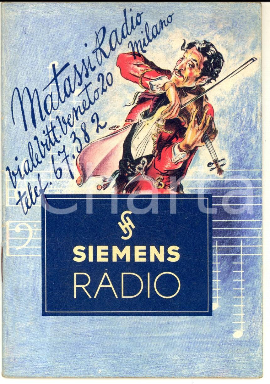 Materiale pubblicitario d’epoca 1941 SIEMENS RADIO Catalogo ILLUSTRATO  Rivendita Alberto MATASSI 1