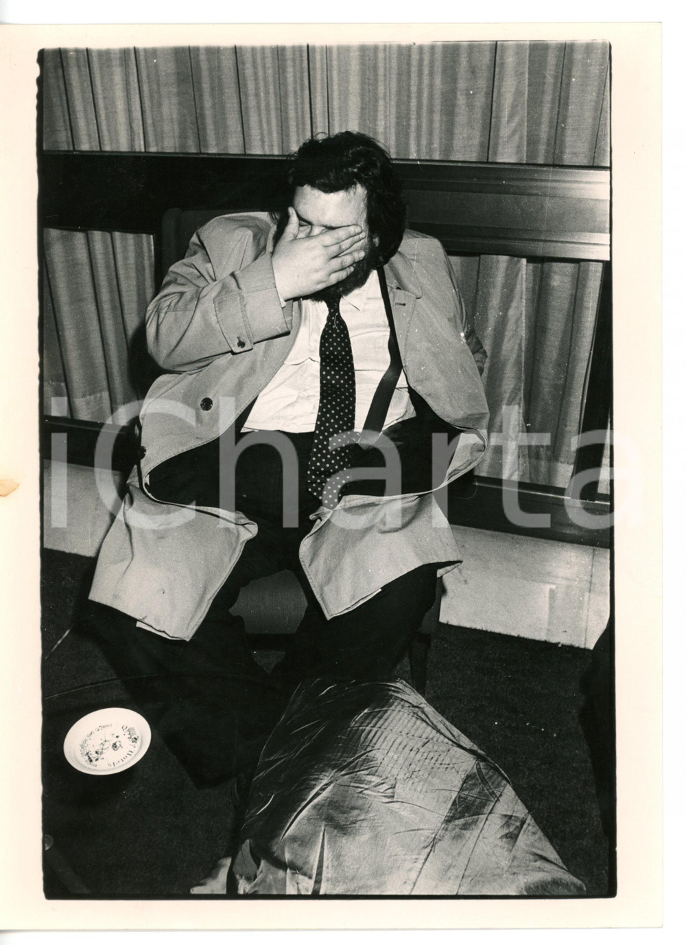 Fotografia d epoca originale 1990 ca ROMA Il giornalista Giuliano FERRARA al termine di una conferenza Foto 1