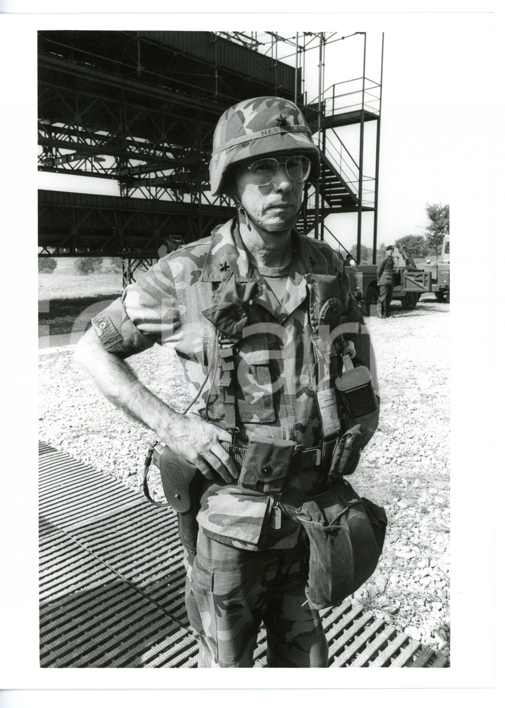 1985 ca ESERCITO ITALIANO Ritratto del generale NEWBOLD durante esercitazionI