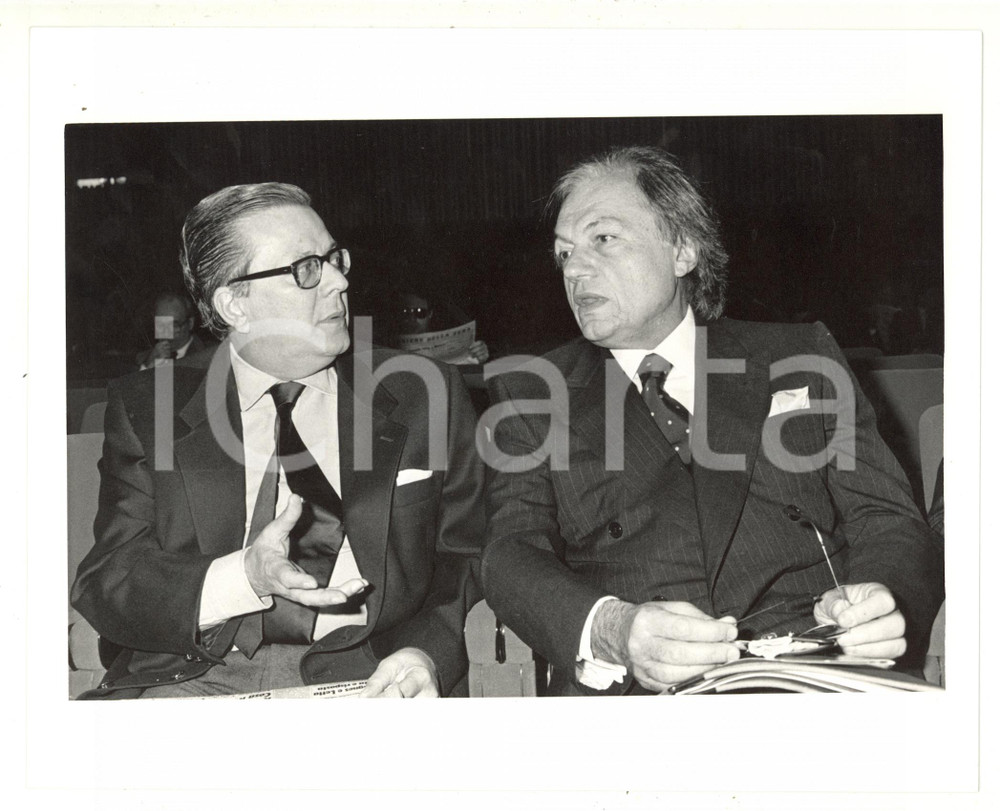 Fotografia d epoca originale 1987 POLITICA MILANO Walter ARMANINI ed Ernesto VERCESI a una conferenza 2 1