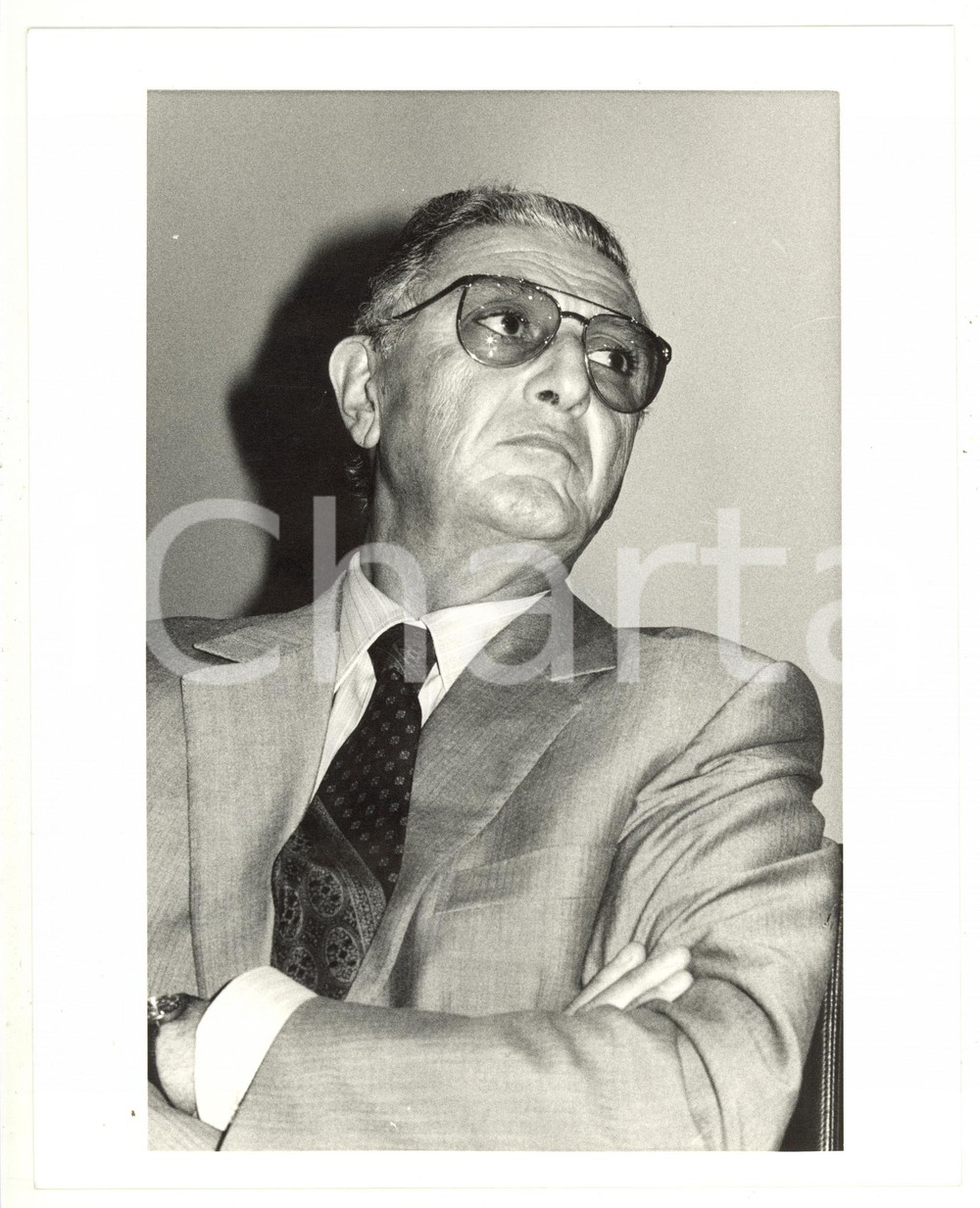 Fotografia d epoca originale 1985 ca ITALIA Ritratto del banchiere Lucio RONDELLI 2 Foto 18x24 cm 1