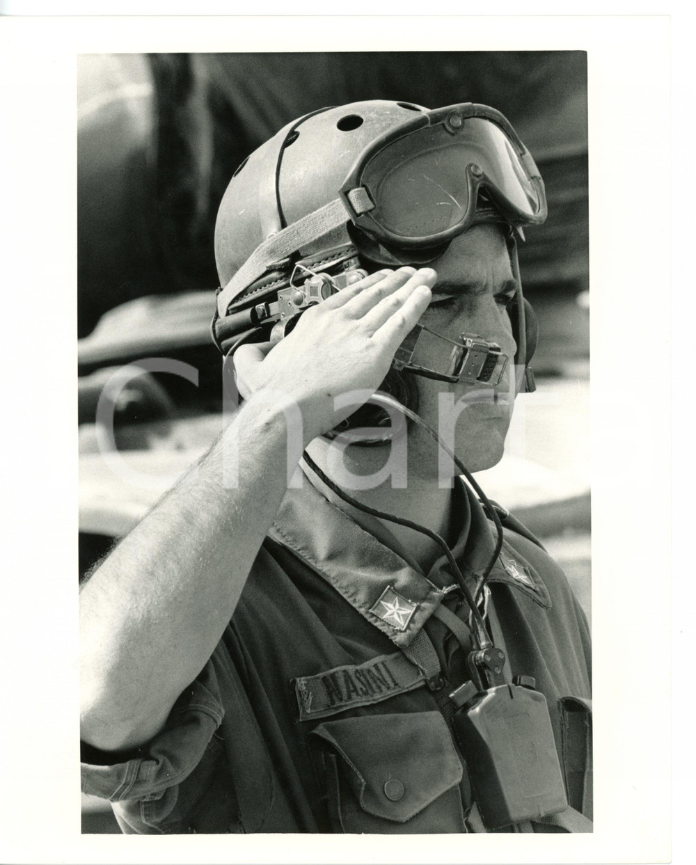 1985 ca ESERCITO ITALIANO Aviatore NASINI sull'attenti durante esercitazione