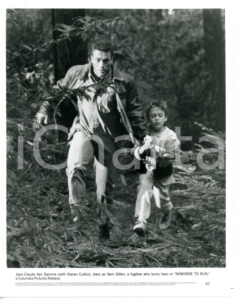 Fotografia d epoca originale 1993 CINEMA Nowhere to run  JeanClaude VAN DAMME con Kieran CULKIN Foto 1
