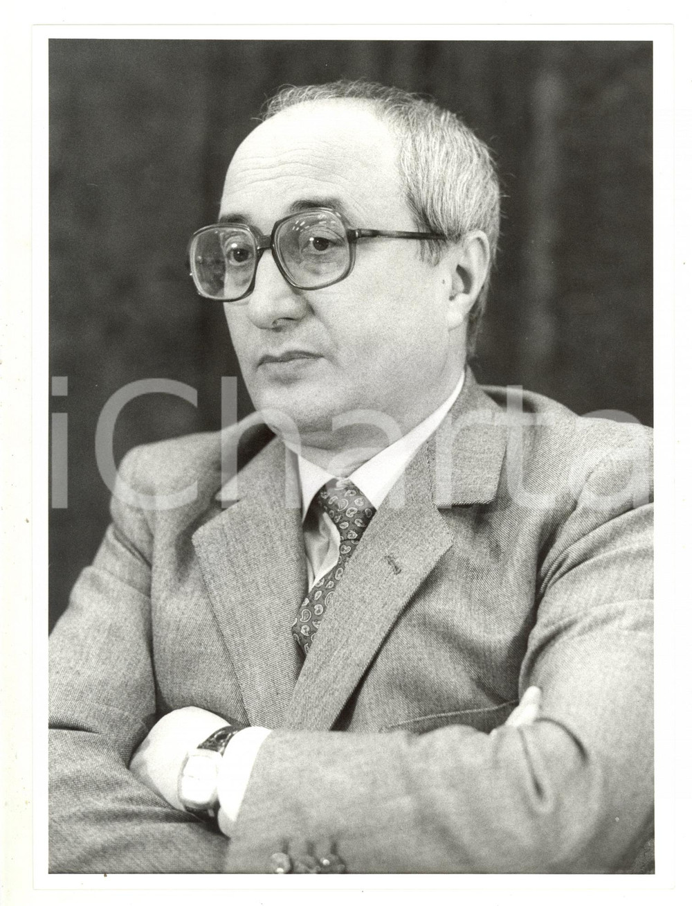 Fotografia d epoca originale 1985 ca MILANO POLITICA Ritratto di Enrico DE MITA a un convegno DC 2  Foto 1