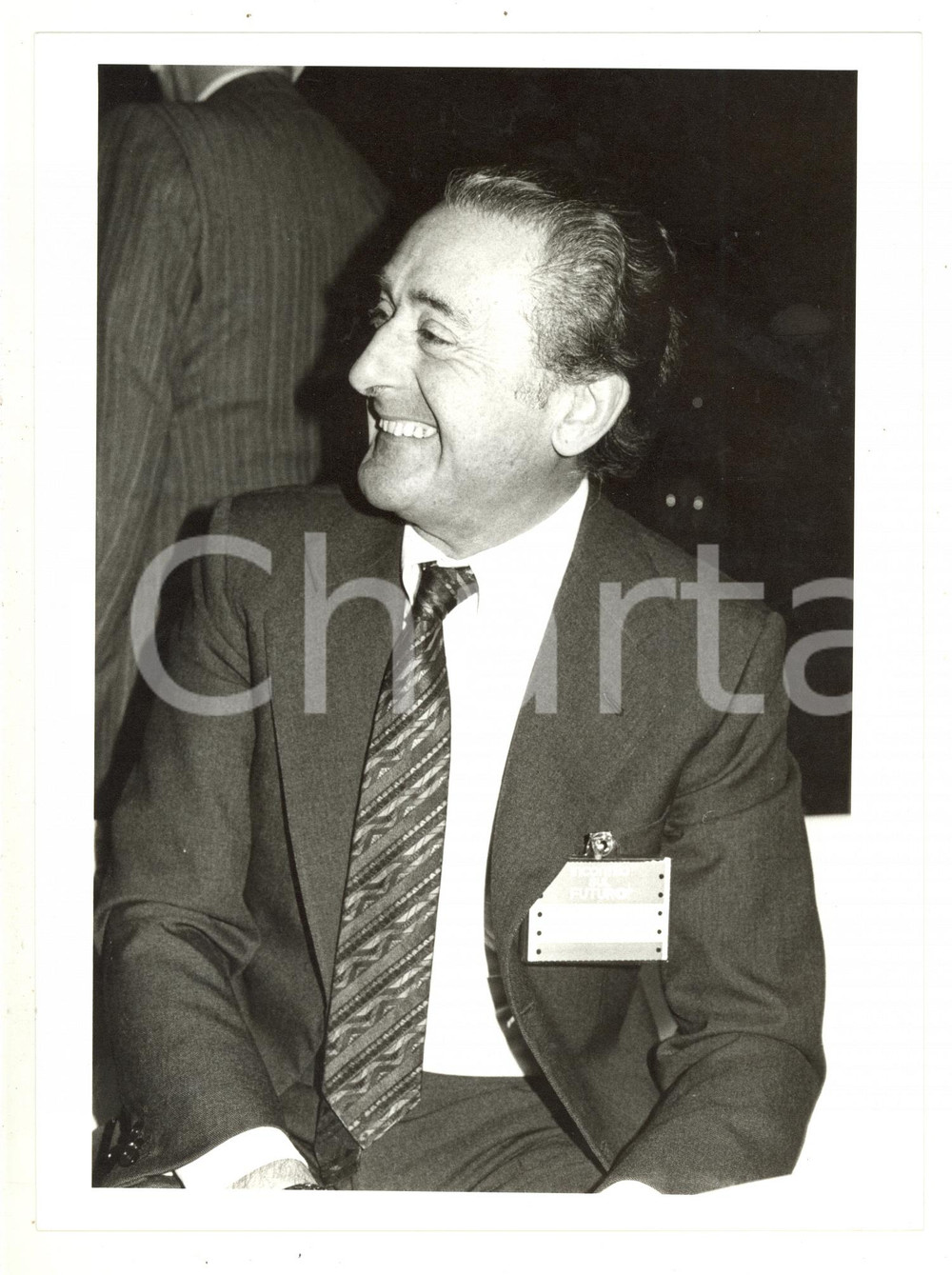 1984 MILANO Ritratto dell'industriale Luigi ORLANDO a un convegno *Foto 18x24 cm